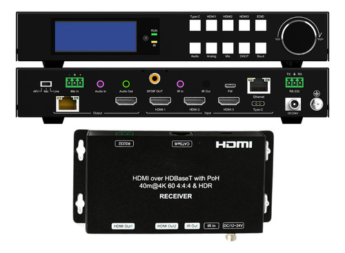 Switcher Hdmi 4x2 Smart Presentation Microfone, Usb-c E Exte