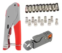 Comprar Crimpeadora Coaxial + Conectores Rg6 Y Rg56 + Pelacable