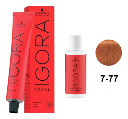 Kit Tintura Igora Royal 7.77 + 1 Oxidante Schwarzkopf 60ml