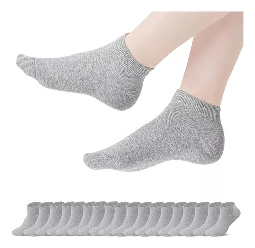 12 Pares De Calcetines Cortos Transpirables Negros
