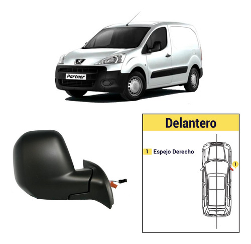 Espejo Derecho Electrico Peugeot Partner B9 2010/2015