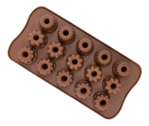 5 Moldes Chocolate Silicon De Roscas Mini Reposteria Vencort Color Marrón