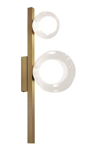 Arandela Orbit 2 Bolas Trans 40cm Dourado 2 Lâmpadas G9