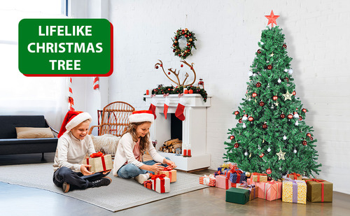 1.8m De Árbol De Navidad Artificial Verde Pino 960 Ramas