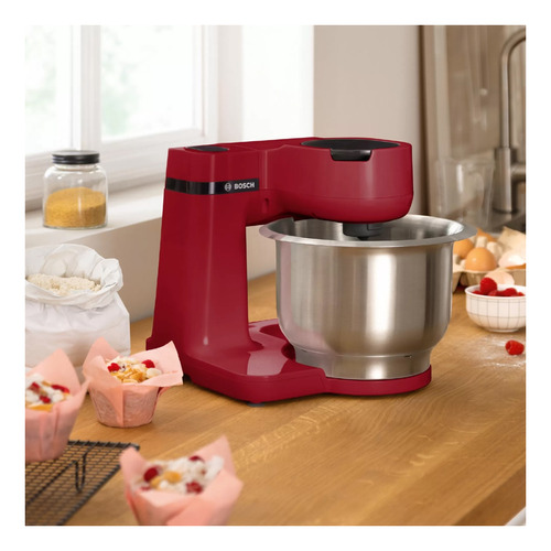 Robot De Cocina Bosch Mums2er01 Bowls Inoxidable 38lt Color Rojo