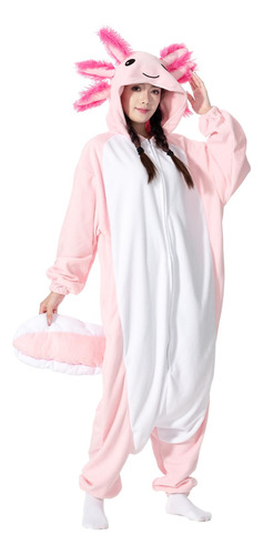 Supodon Adult Onesie Axolotl Diseño Pajamas Cosplay Animal P