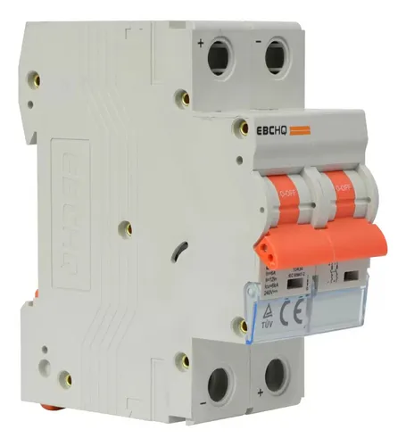 Mini Breaker Riel 2x10a 6ka 500vdc Ebchq Epb-63m/2-dc10