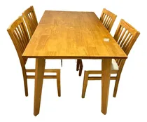 Comprar Juego Mesa Comedor 1, 60+4 Sillas Madera Eco Cuero Blanco Color Mesa Color Caoba Diseño De La Tela De Las Sillas Liso