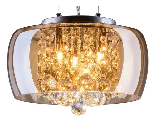 Imagem 2 de 7 de Lustre Pendente Attractive Ambar 28cm Cristal Legítimo