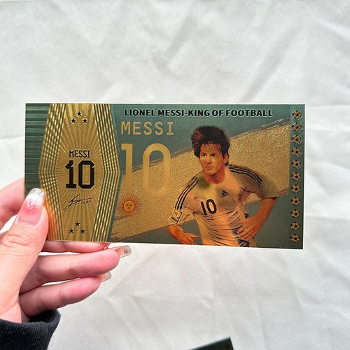 Imagen 8 de 9 de Billete Messi Chapado Oro Copa Qatar. Unico!!! Raro!!