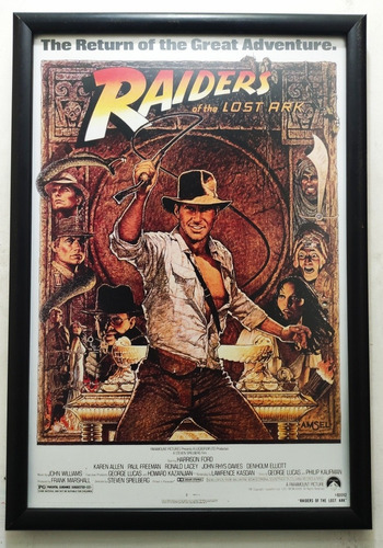 Indiana Jones _ Cazadores Del Arca Perdida Enmarcado 50 X 35