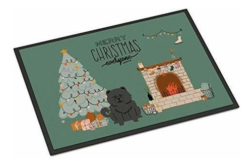 Caroline's Treasures Black Chow Christmas Everyone - Alfombr