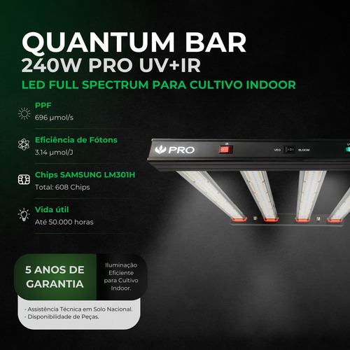 Quantum Bar 240w Pro Led Full Spectrum Uv+ir Luz Branco 127/220v