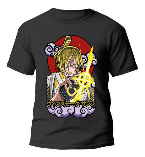 Remera One Piece Sanji Wano Estampa Grande 100% Algodón Dtf
