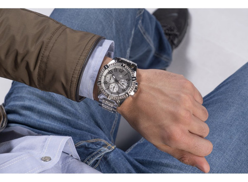 Reloj Guess Frontier Caballero W0799g1 Plateado