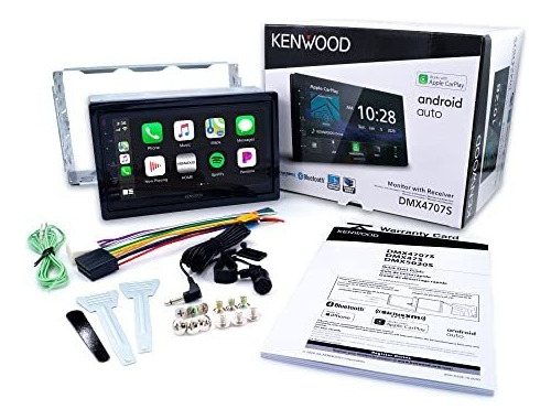 Kenwood Dmx4707s Receptor De Visualización Táctil Digital De 6.8 Pulgadas Con Apple Carplay Y Android Auto
