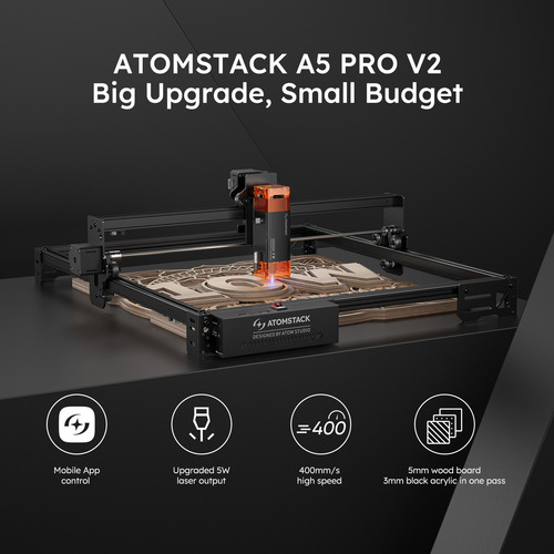 Máquina De Grabado Láser Atomstack A5 Pro V2 + Rodillo