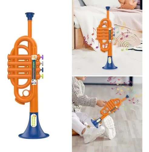 Trompeta para Niños: Juguete Musical para Principiantes, Juguete Musical Preescolar, Instrumento De Simulación con Bocina De Cuatro para Niños, Accesorio De Juego De Sonido Par