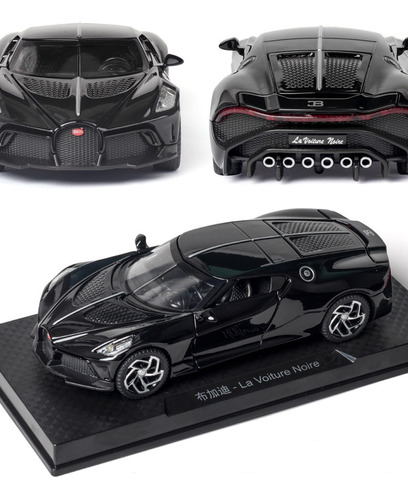 Bugatti Lavoiture Noire Miniatura Con Luces Y Sonido 1/32