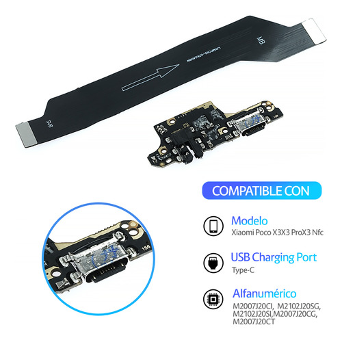 Flex De Carga Flexor Main Para Xiaomi Poco X3/ X3 Pro/x3 Nfc