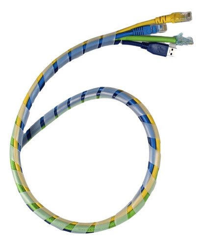 Espiral Flexible 10 Metros Organizador Cables 19mm Diámetro Color Transparente