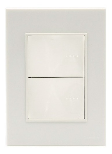 Placa Bauhaus Blanca Y 2 Interruptores Linea Premium