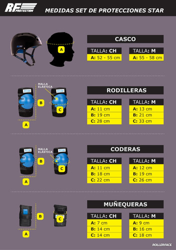 Set De Protecciones Con Casco Jr. Rollerface Negro