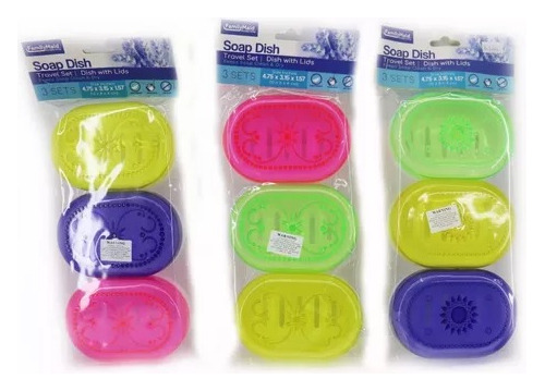 2 Base Para Jabón Con Escurridor Y Tapa, Paquete Con 2 Pieza