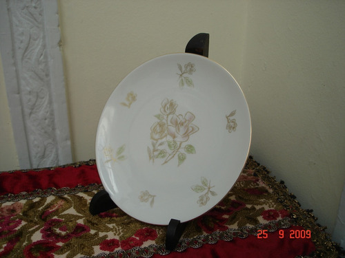 Plato Porcelana Bavaria Antiguo Diseño Con Rosas Miralo 