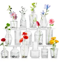 Comprar Juego De 15 Floreros Jarrones De Vidrio Cristal Transparente