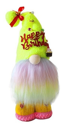 Imagen 1 de 7 de Feliz Cumpleaños Gnomo De Felpa Decoración Adorno De Verano