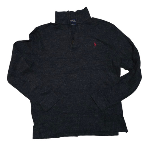 Sueter Polo Ralph Lauren Mediano M Estate Rib Gris Pony Rojo