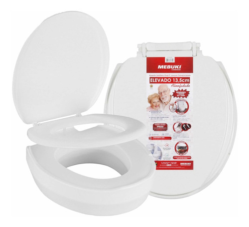 Assento Sanitário Elevado Almofadado Mebuki - 13,5cm