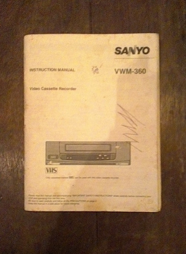 Imagen 1 de 6 de Manual De Isntruccion De Uso Sanyo Vwm - 360