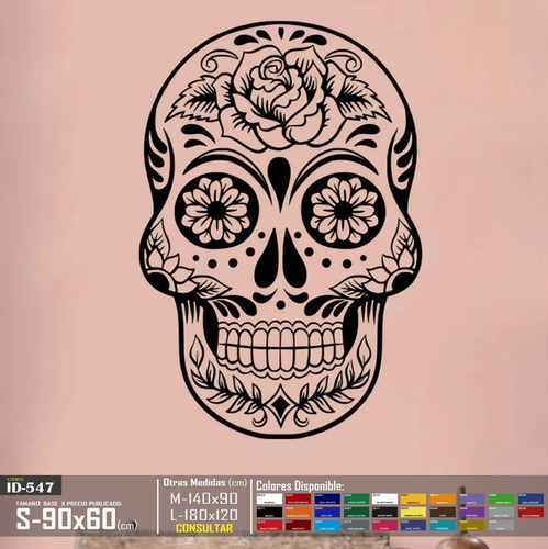 Vinilos Decorativos Calavera Dia De Los Muertos Stickers