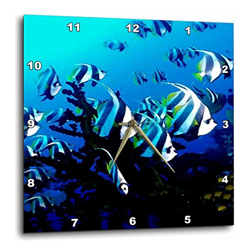 Dpp 26847 3 Reloj Azul Vida Marina Criaturas Pared Prof...