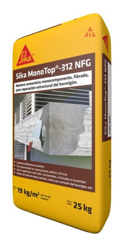 Sika Monotop 312 Mortero Reparación Estructural 25kg