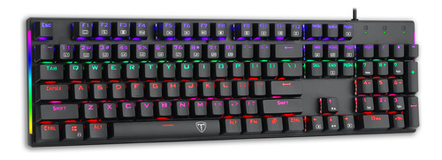 Teclado Mecânico T-dagger Tgk-310-bl Naxos Iluminado Espanho Cor De Teclado Preto Idioma Espanhol Espanha