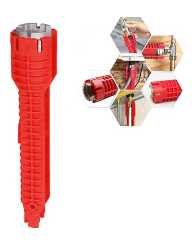 Fregadero Instalador Multiherramienta, Llave De Grifo (rojo)