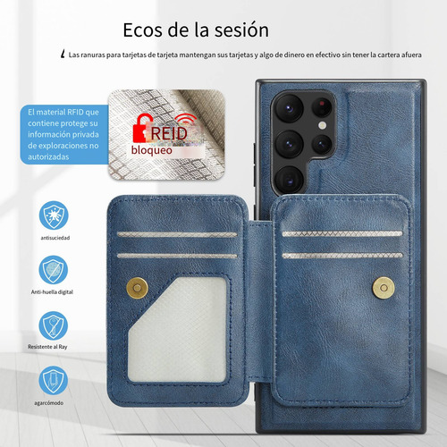 Funda Para Samsung Galaxy S25 S25 Plus S25 Ultra Magsafe Wallet Con Ranuras De Piel Para Tarjetas Y Soporte Magnético