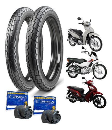 Kit Pneu Ira Soho 60/100-17 + 80/100-14 + 2x Camaras Pop 100