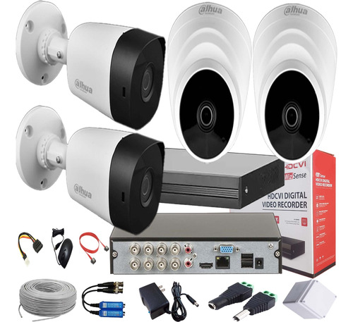 Cámaras De Seguridad Cctv 1080p Dahua Dvr 8ch + 4 Cámaras