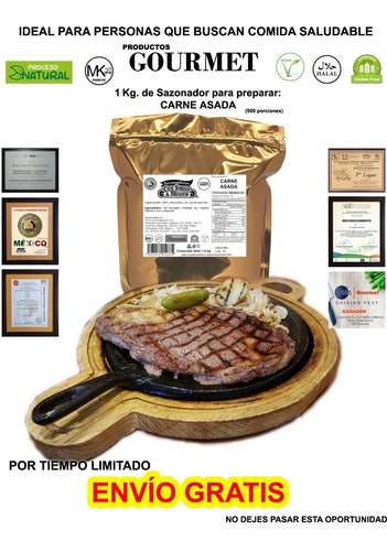 Carne Asada 1kg (especias 100% Naturales)