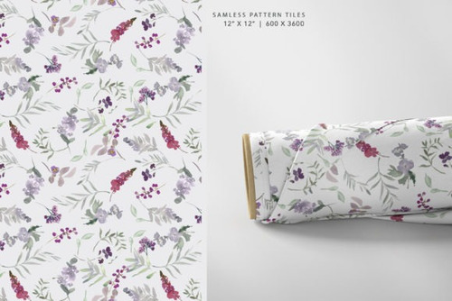 Kit Imágenes Digitales Flores Marcos Lilas Acuarela 4483065
