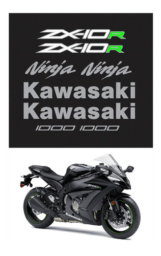 Kit Adesivos Moto Kawasaki Ninja Zx-10r 2015 Preta Ca-15998