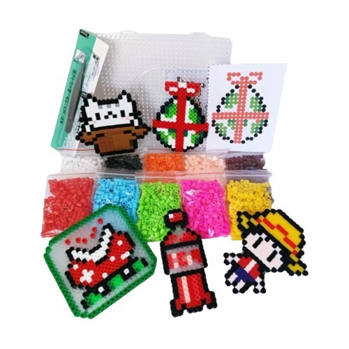 Perler Hama Beads 5mm Kit 2200 Peças+pegboart+pinça+papel