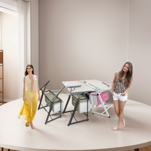 Mesa De Dibujo Office Con Vidrio Amoblado