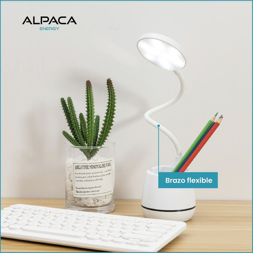 Imagen 7 de 9 de Lampara Velador Portátil Alpaca Led Carga Usb Alp-en-03
