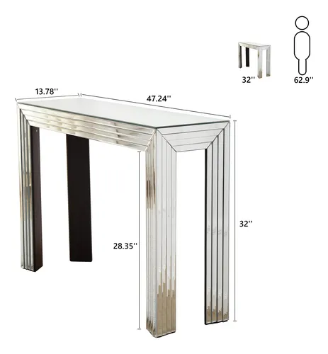 Blingworld Mesa De Consola Con Espejo De 47 Pulgadas, Mesa D