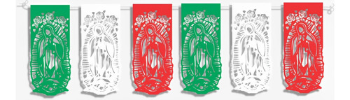 Decoración Plástico Picado Paquete Virgen De Guadalupe